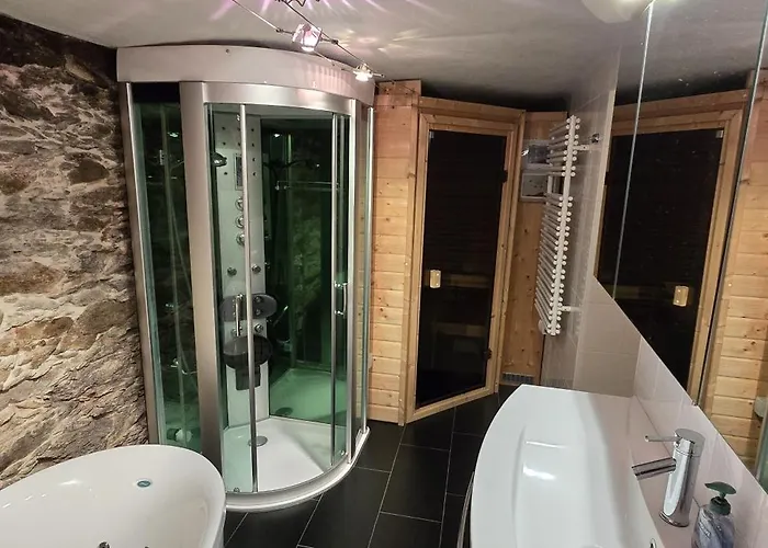 Fewo Brettmuehle, Ferienwohnung Im Erzgebirge Mit Einzigartigem Wellness-Badezimmer, Sauna Und Kamin Dittmannsdorf  képek